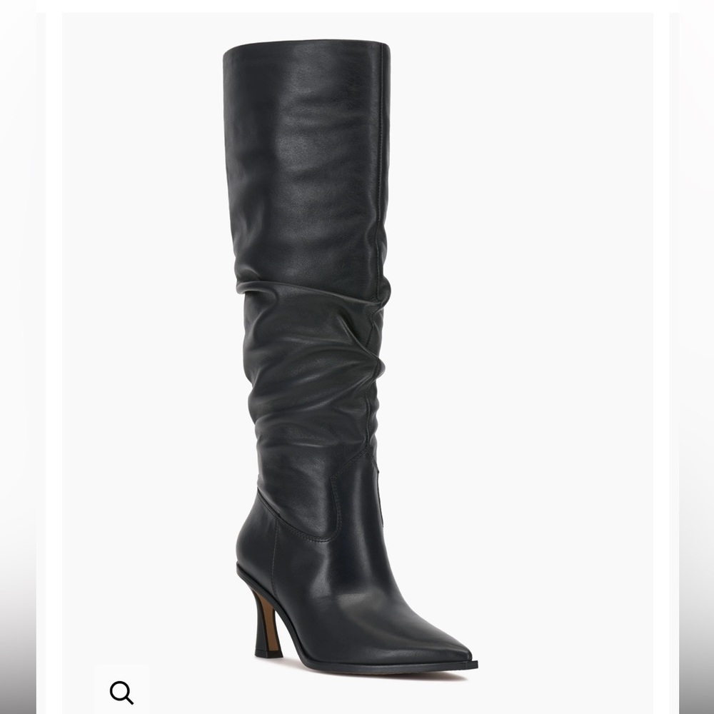 NIB Vince Camuto Kindre Slouchy Black Knee-High Pointed Toe Heel Boots - Women's